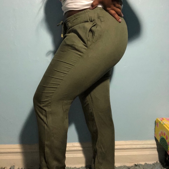 Olive Green Women's Pants - Picture 5 of 8